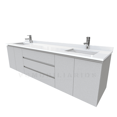 Mueble vanitorio Doble Aéreo  de 200 cm /  M2-2028 -DA / Giorno