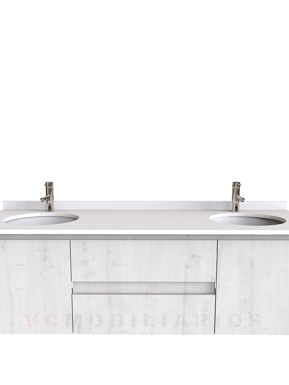 Mueble vanitorio Doble Aéreo  de 170 cm /  M2-1723 -DA / Alaska 1