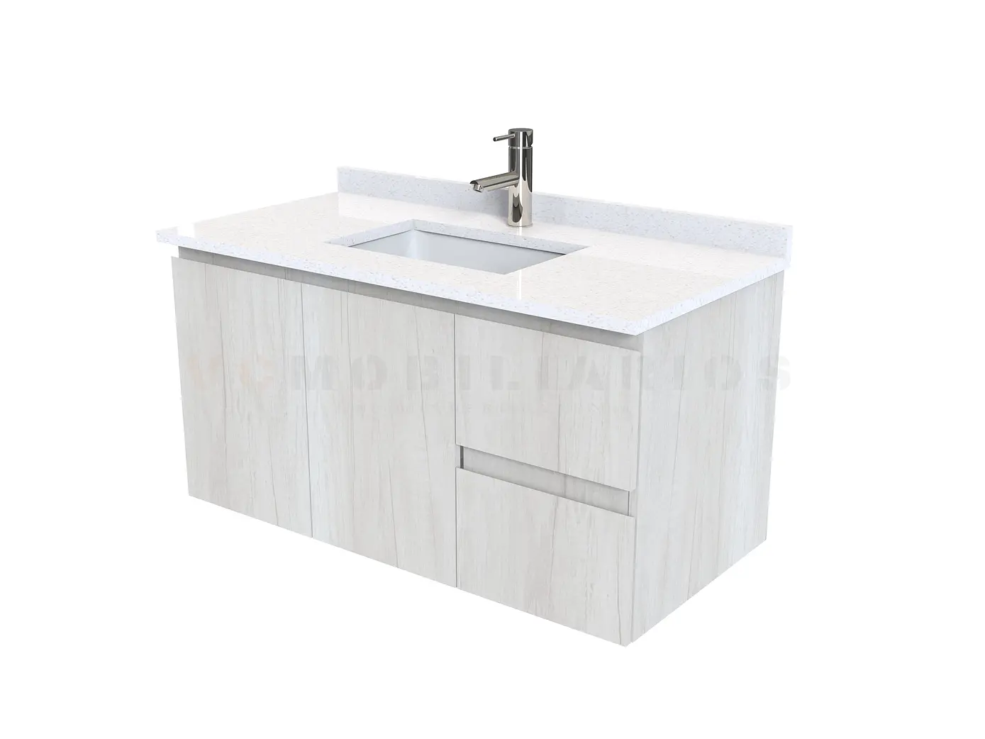 Mueble vanitorio aereo de 100 cm con cubierta de cuarzo / M2-1038-A / Toscana 1