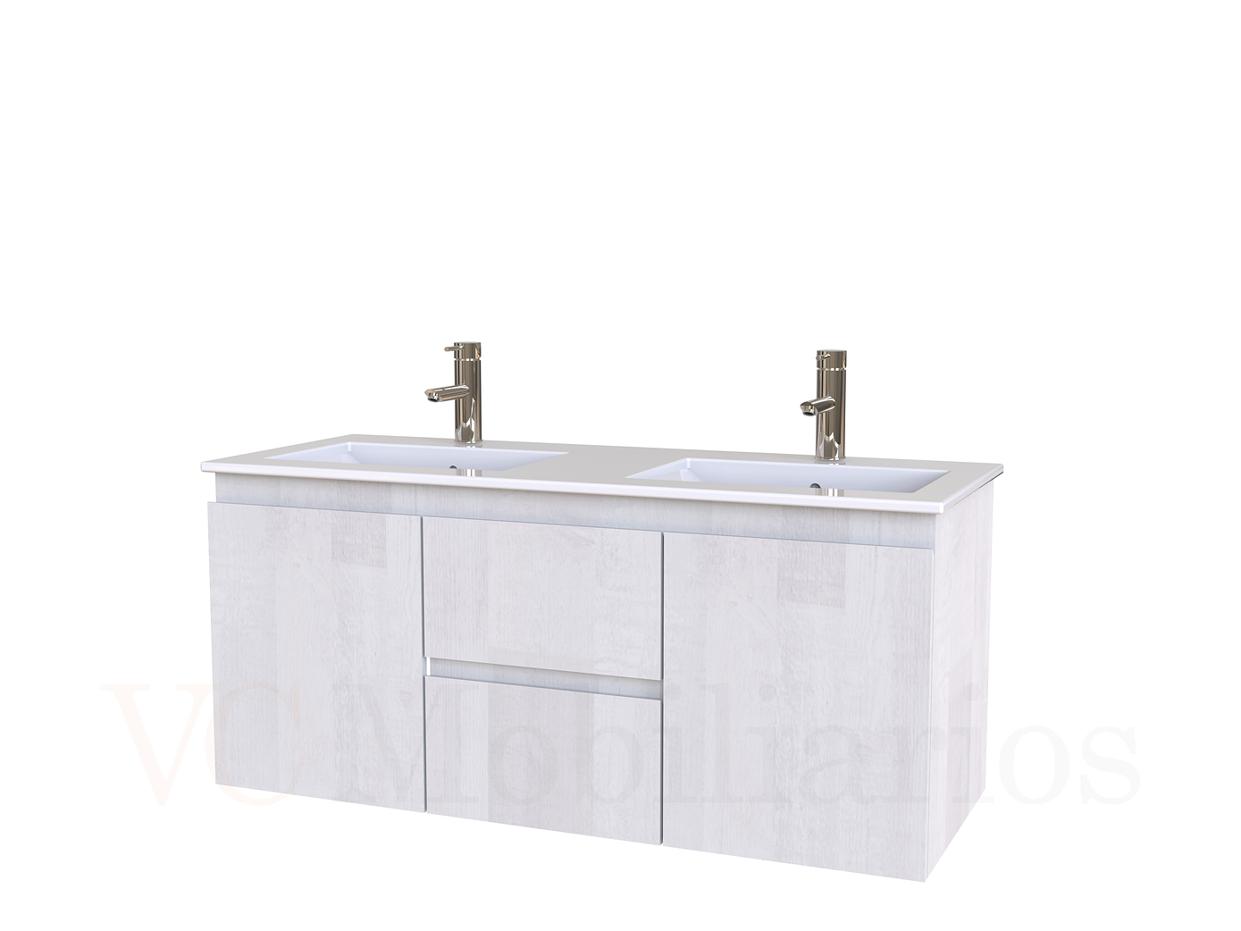 Mueble vanitorio Doble Aéreo  de 120 cm con cubierta de loza  /  M2-1221 -DA / Legno 1