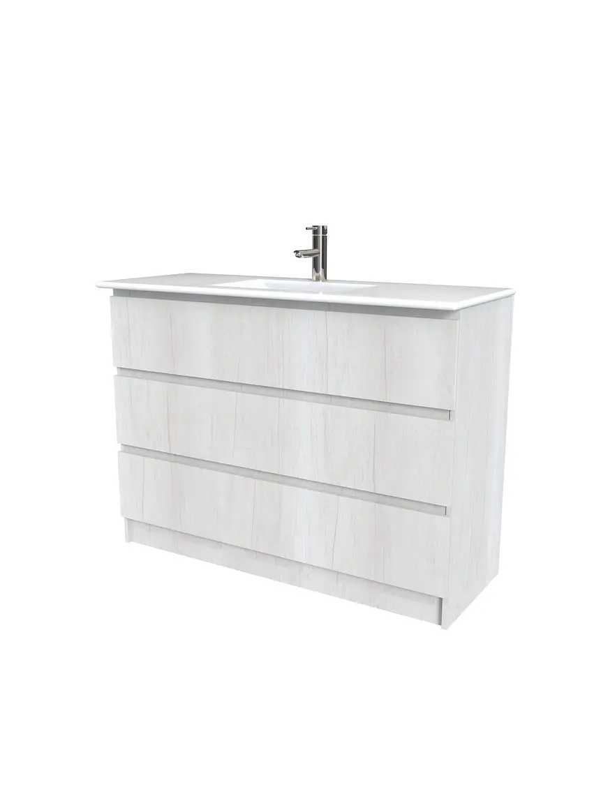 Mueble vanitorio al piso  de 120  cm con cubierta de loza M3-1201  / Toscana 1