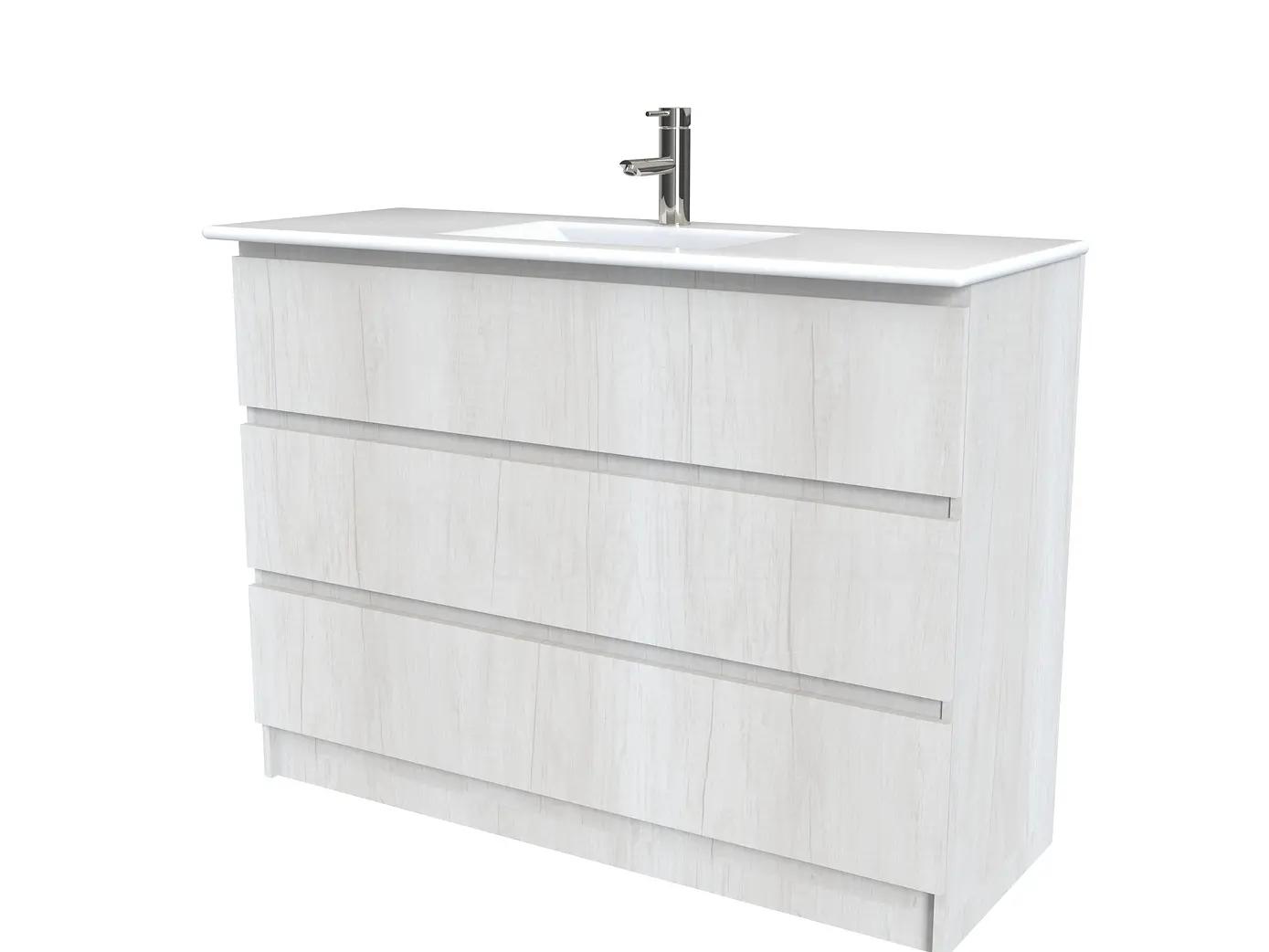 Mueble vanitorio al piso  de 120  cm con cubierta de loza M3-1201  / Toscana 1