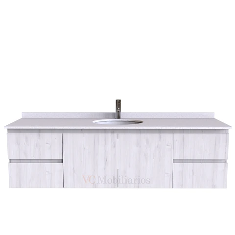 Mueble Vanitorio aereo simple de 180 cm M2-1808 / Blanco