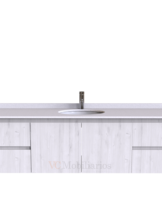 Mueble Vanitorio aereo simple de 180 cm M2-1808 / Blanco 1