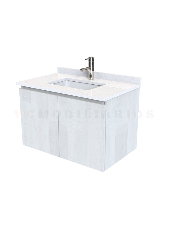 Mueble vanitorio aereo de 70 cm con cubierta de cuarzo / M0-738-A / Legno 1