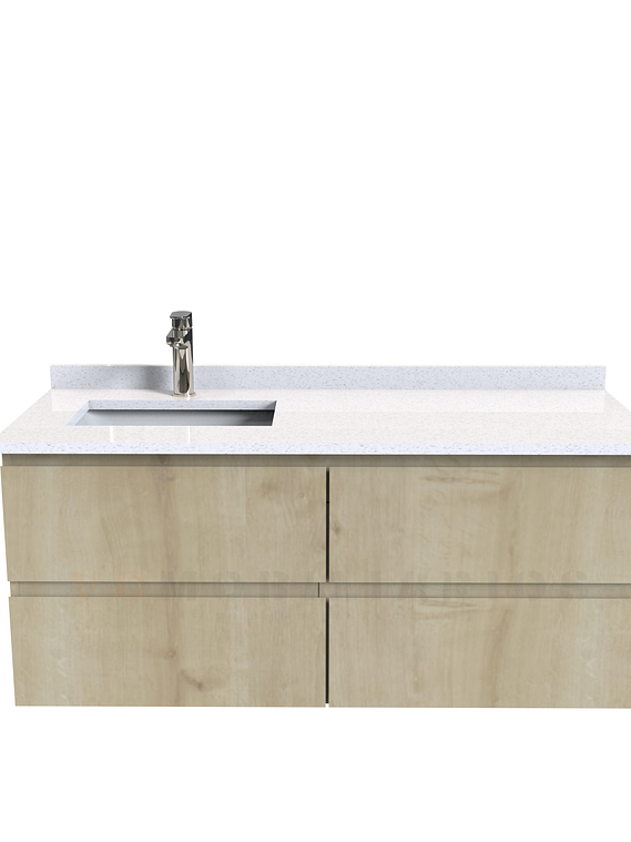 Mueble vanitorio aereo simple de 130cm  M4-1338-A / Rustico 1