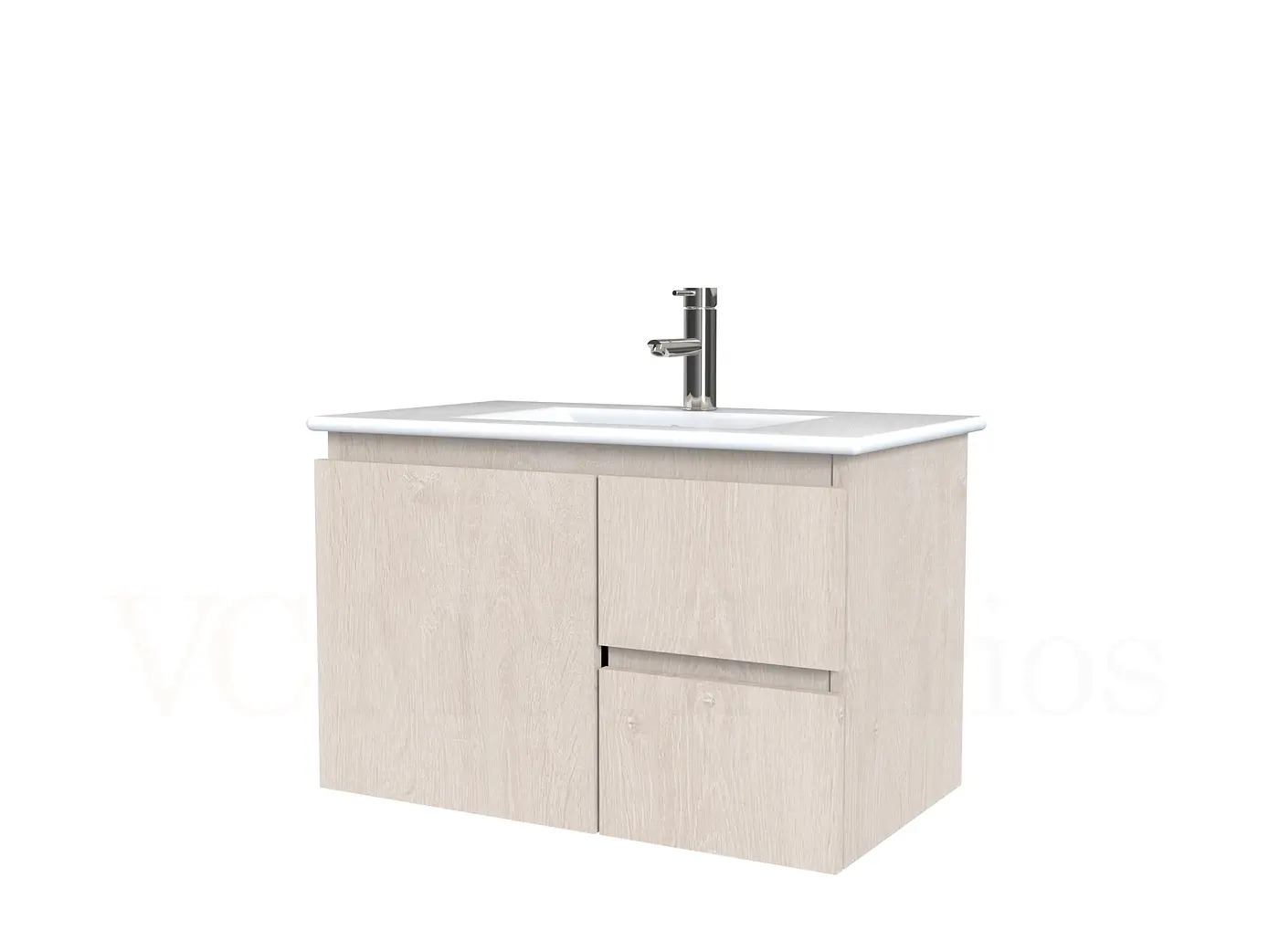 Mueble vanitorio aereo con cubierta de loza de 70 cm  /  M2-701-A / Provenzal 1