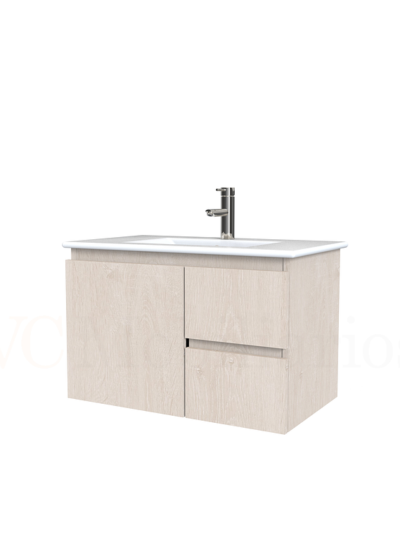Mueble vanitorio aereo con cubierta de loza de 70 cm  /  M2-701-A / Provenzal 1