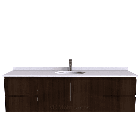 Mueble Vanitorio aereo simple de 190 cm M2-1908 / Chocolate