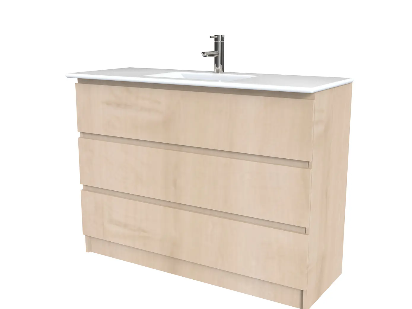 Mueble vanitorio al piso  de 120  cm con cubierta de loza M3-1201  / Rustico 1