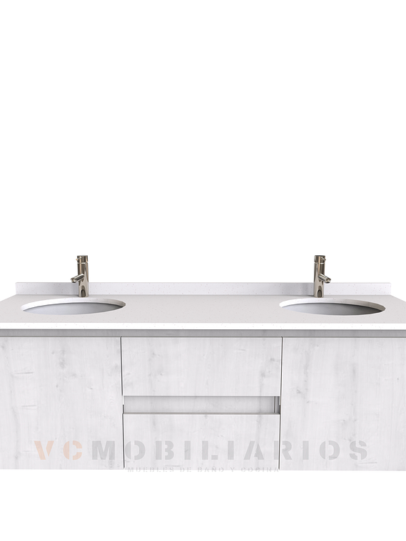 Mueble vanitorio Doble Aéreo  de 150 cm /  M2-1523 -DA / Alaska 1