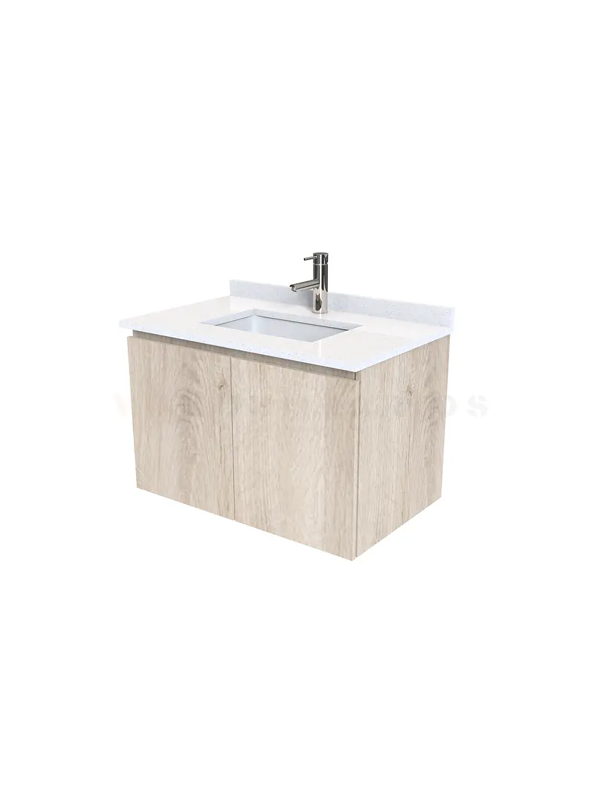 Mueble vanitorio aereo de 70 cm con cubierta de cuarzo / M0-738-A / Jerez 1