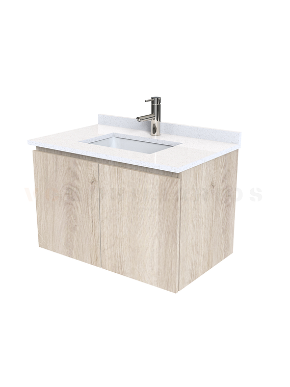 Mueble vanitorio aereo de 70 cm con cubierta de cuarzo / M0-738-A / Jerez 1