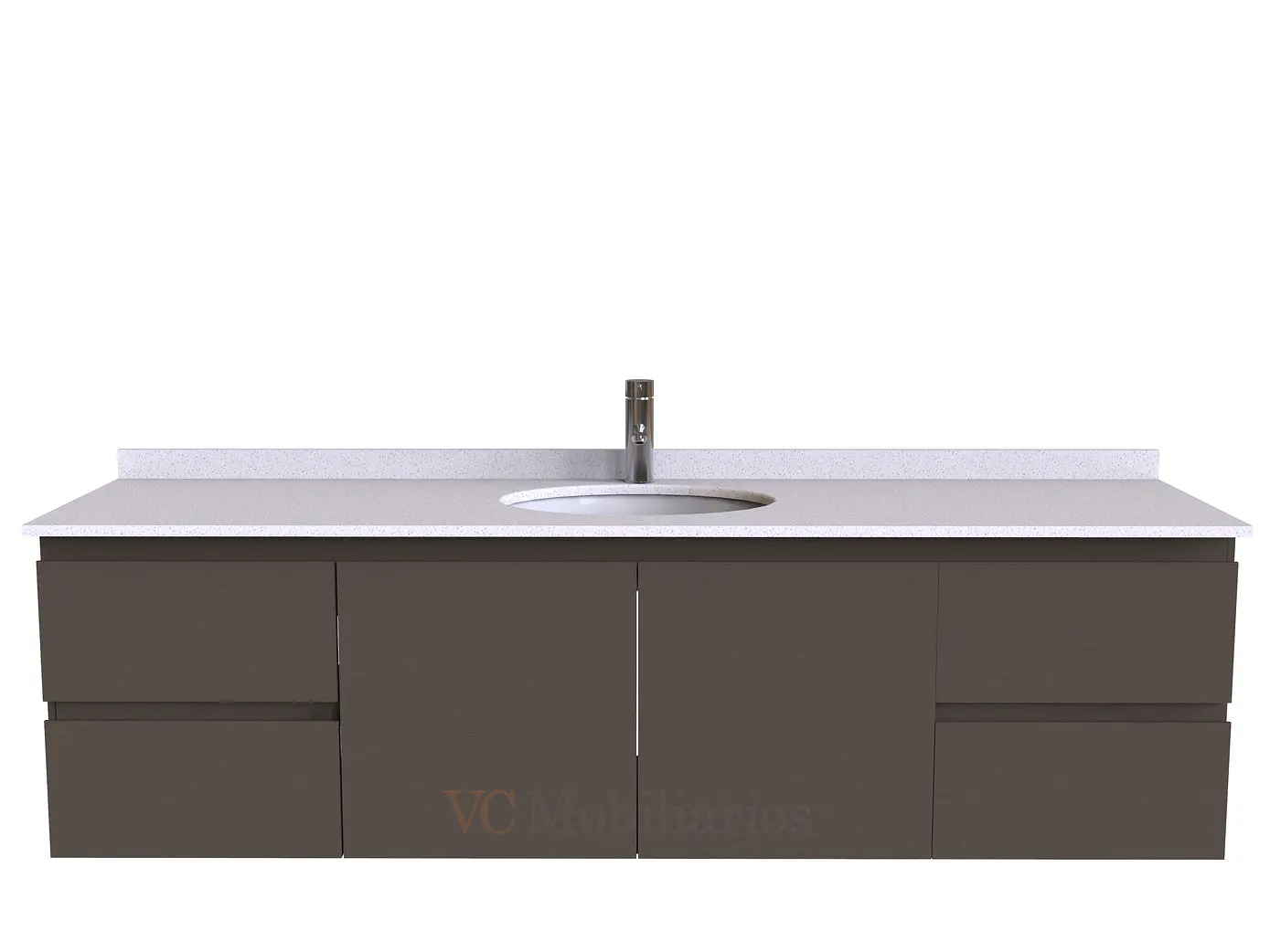 Mueble Vanitorio aereo simple de 190 cm M2-1908 / Titanio 1