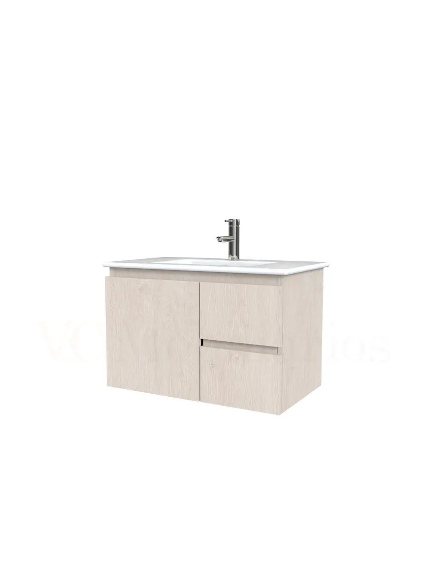 Mueble vanitorio aereo con cubierta de loza de 80 cm / M2-801-A / Provenzal 1