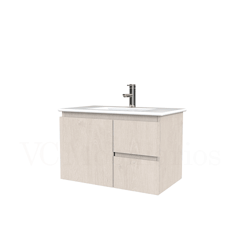 Mueble vanitorio aereo con cubierta de loza de 80 cm / M2-801-A / Provenzal