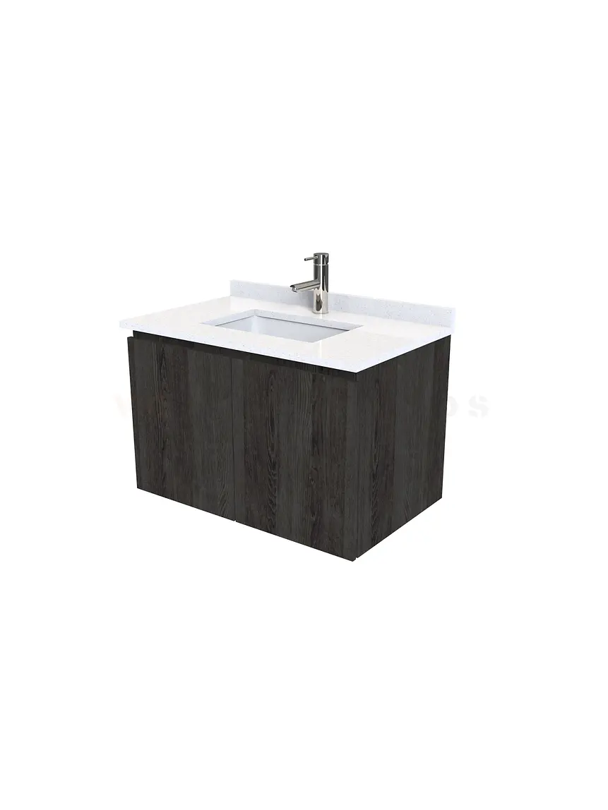 Mueble vanitorio aereo de 70 cm con cubierta de cuarzo / M0-738-A / Espresso 1