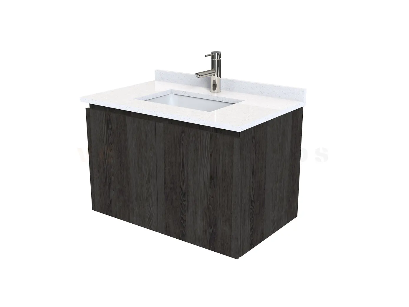 Mueble vanitorio aereo de 70 cm con cubierta de cuarzo / M0-738-A / Espresso 1