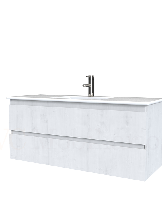 Mueble vanitorio aereo con cubierta de loza de 120 cm / M3-1201-A / Alaska 1