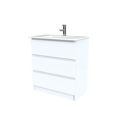 Mueble vanitorio al piso  de 70  cm con cubierta de loza M3-701  / Blanco