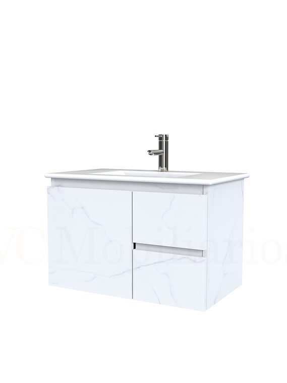 Mueble vanitorio aereo con cubierta de loza de 80 cm / M2-801-A / Marmara 1