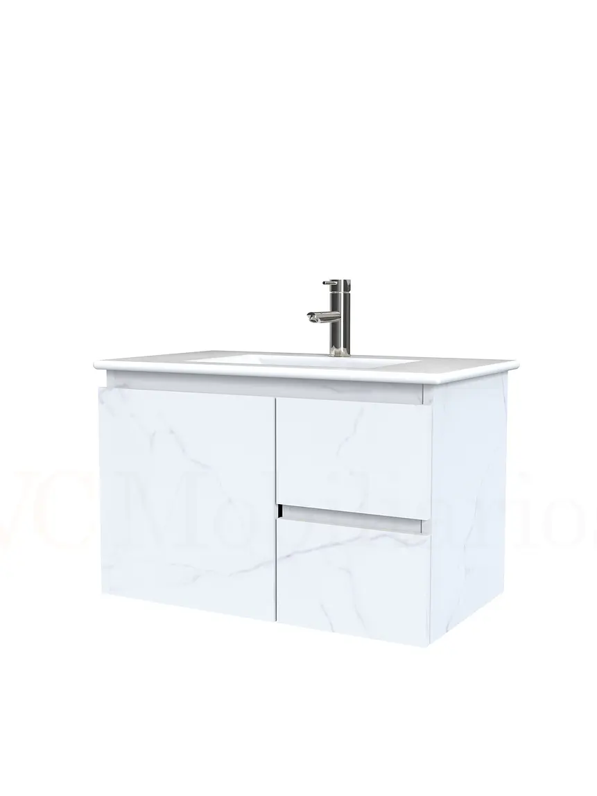 Mueble vanitorio aereo con cubierta de loza de 80 cm / M2-801-A / Marmara 1