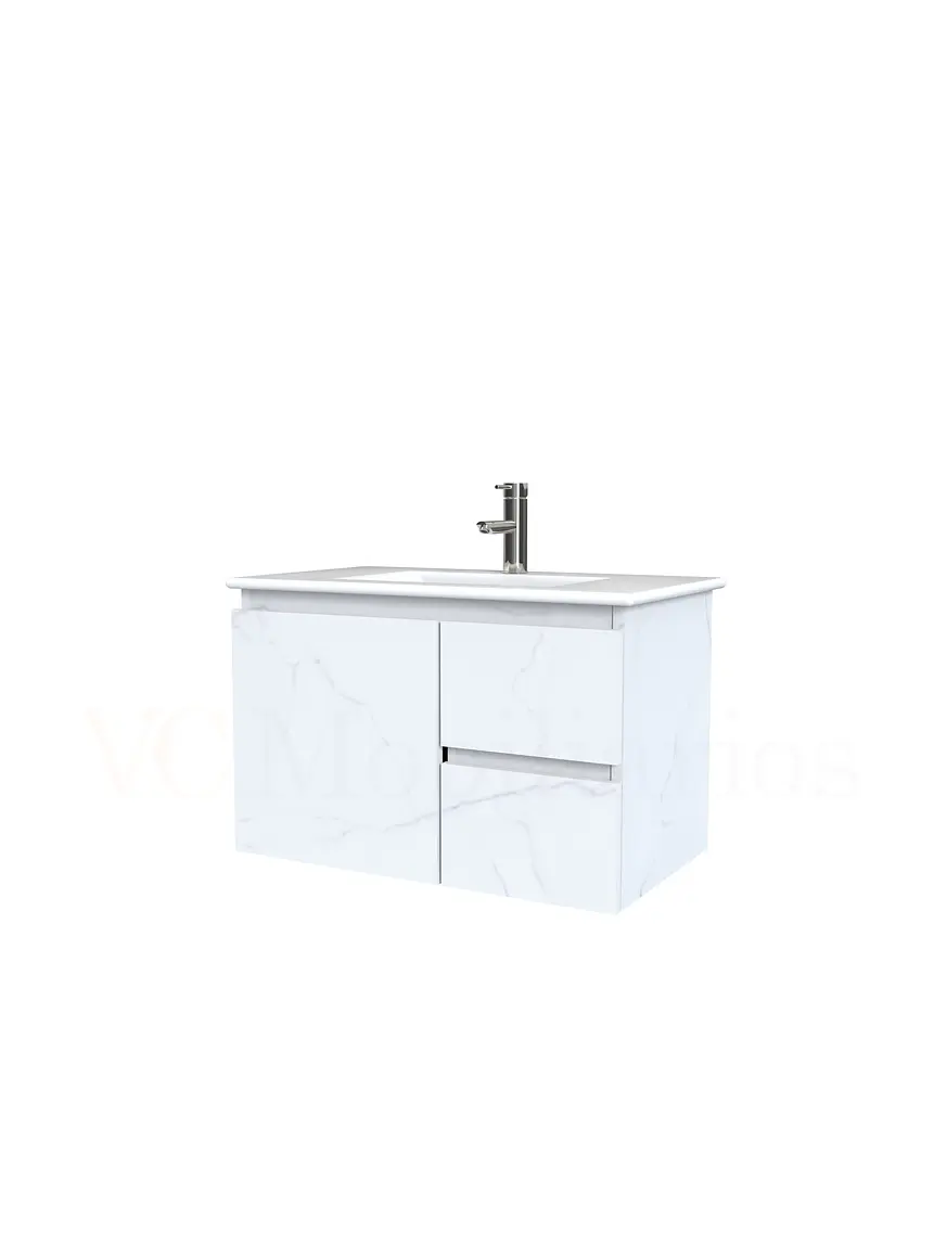 Mueble vanitorio aereo con cubierta de loza de 70 cm  /  M2-701-A / Marmara 1