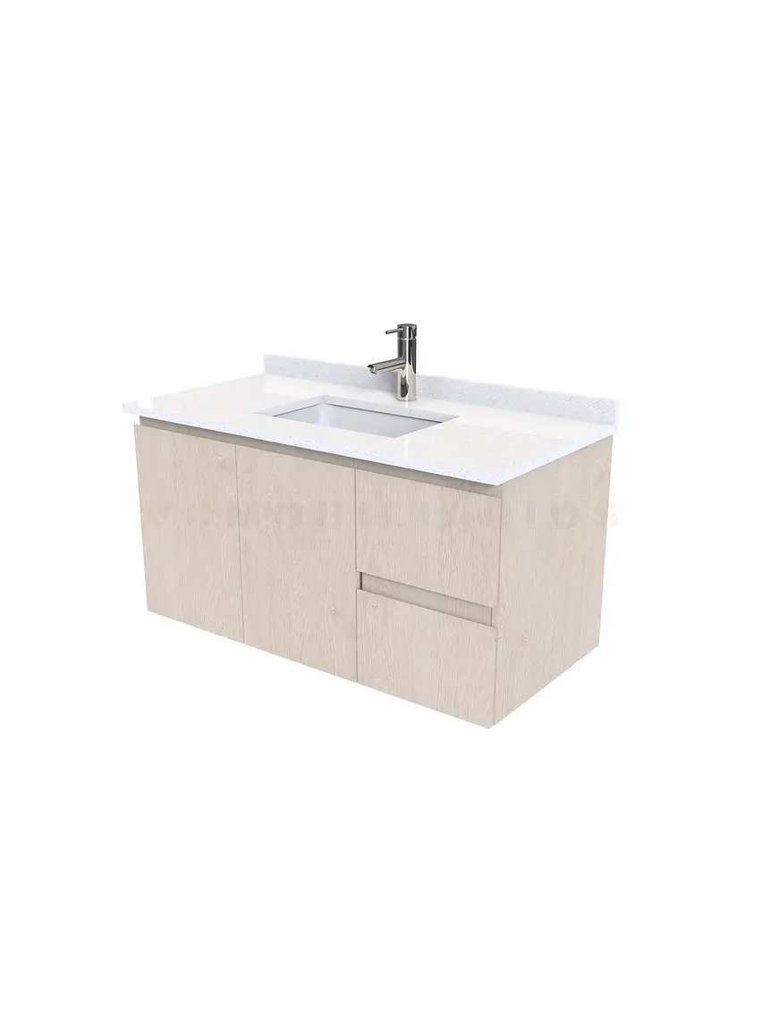 Mueble vanitorio aereo de 100 cm con cubierta de cuarzo / M2-1038-A / Provenzal 1