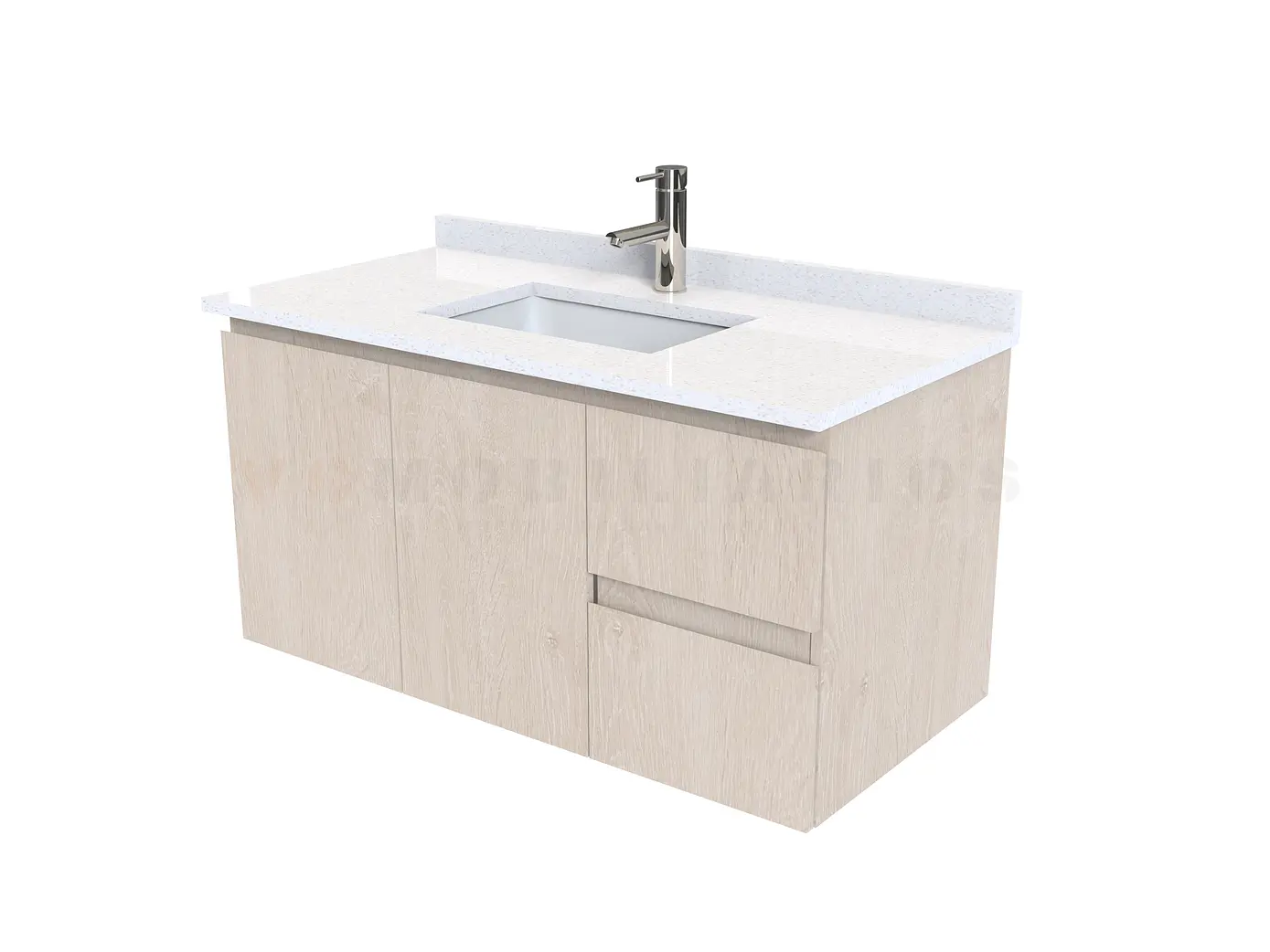 Mueble vanitorio aereo de 100 cm con cubierta de cuarzo / M2-1038-A / Provenzal 1