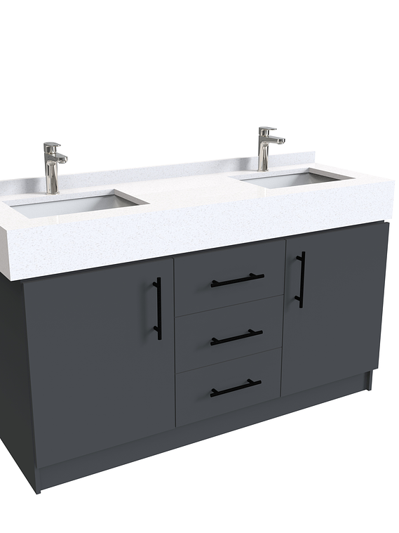 Mueble vanitorio Doble al piso  de 150 cm /  F1-1538 -D / Grafito 1