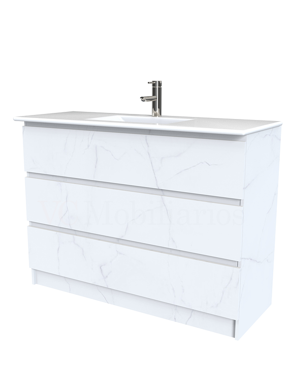 Mueble vanitorio al piso  de 120  cm con cubierta de loza M3-1201  / Marmara 1