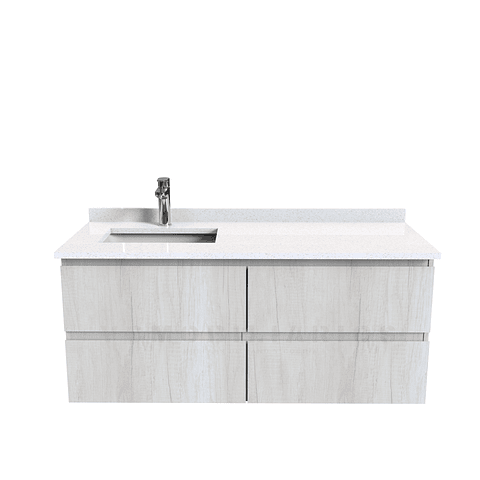 Mueble vanitorio aereo simple de 130cm  M4-1338-A / Toscana