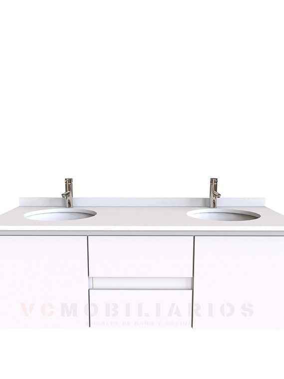 Mueble vanitorio Doble Aéreo  de 120 cm /  M2-1223 -DA / Blanco 1