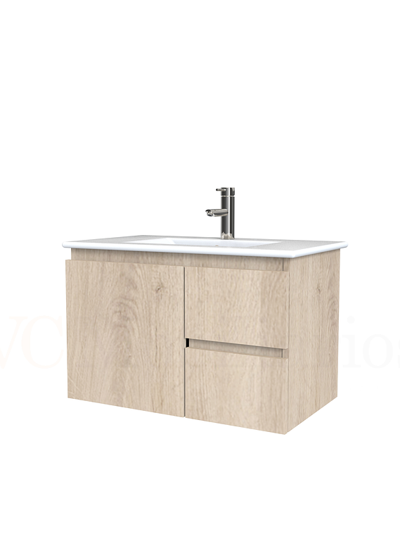 Mueble vanitorio aereo con cubierta de loza de 70 cm  /  M2-701-A / Jerez 1