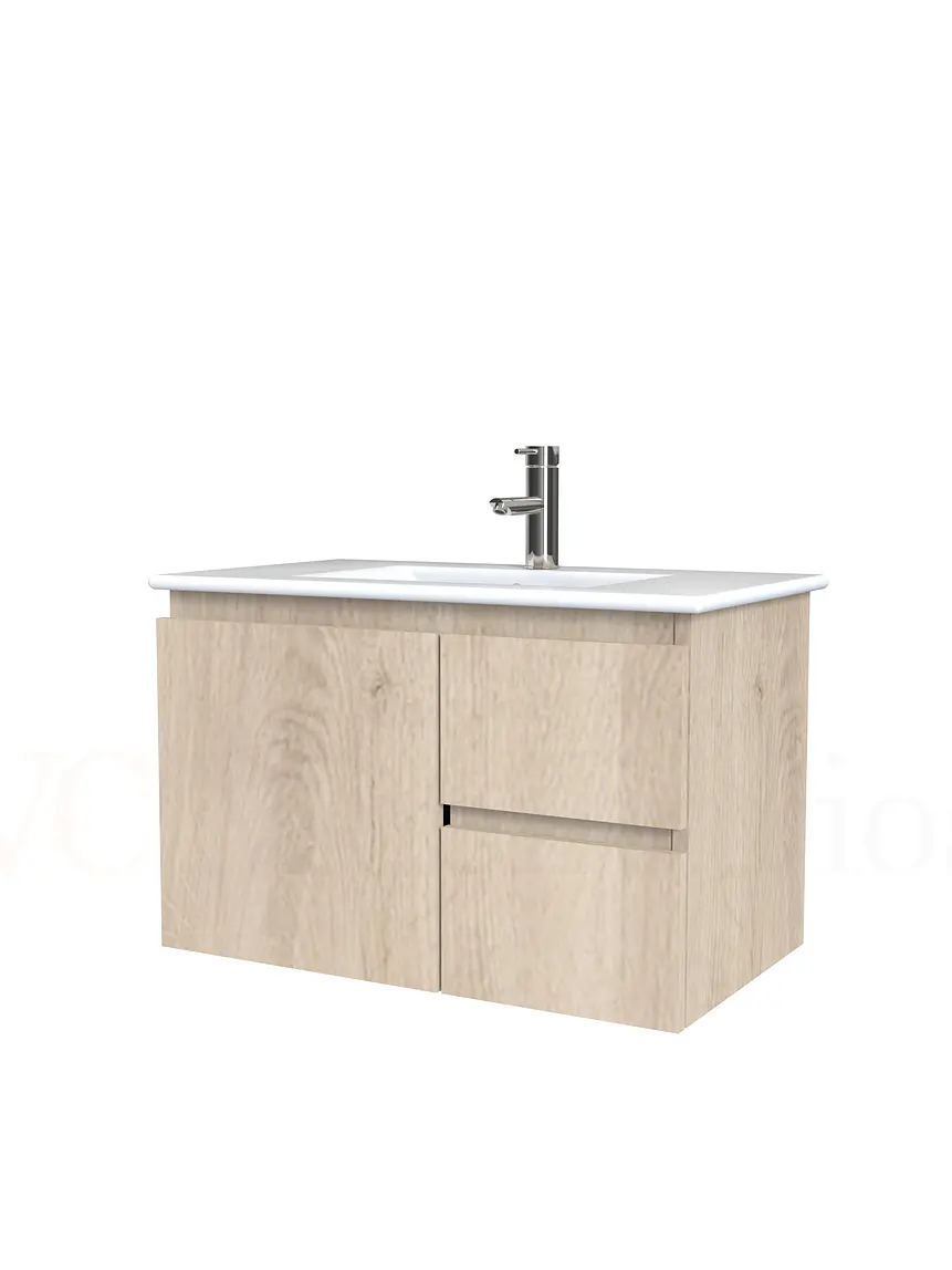 Mueble vanitorio aereo con cubierta de loza de 70 cm  /  M2-701-A / Jerez 1