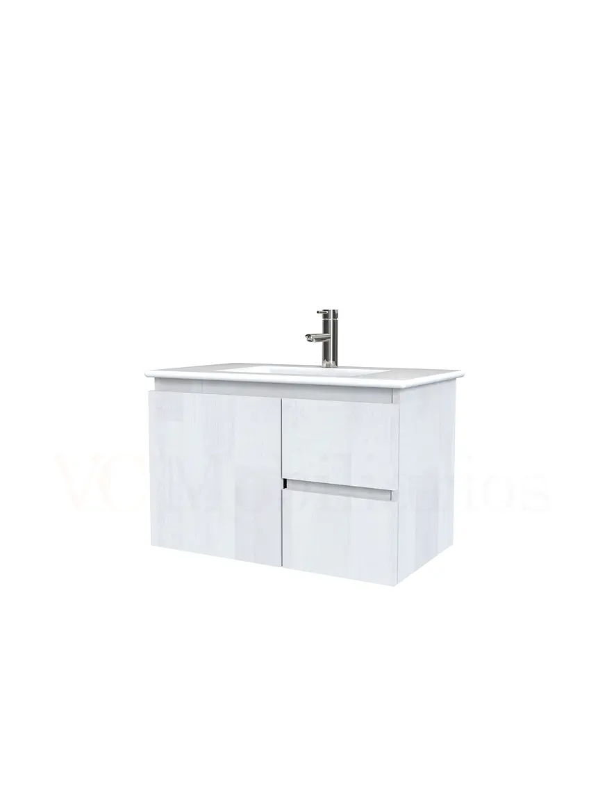 Mueble vanitorio aereo con cubierta de loza de 80 cm / M2-801-A / Legno 1