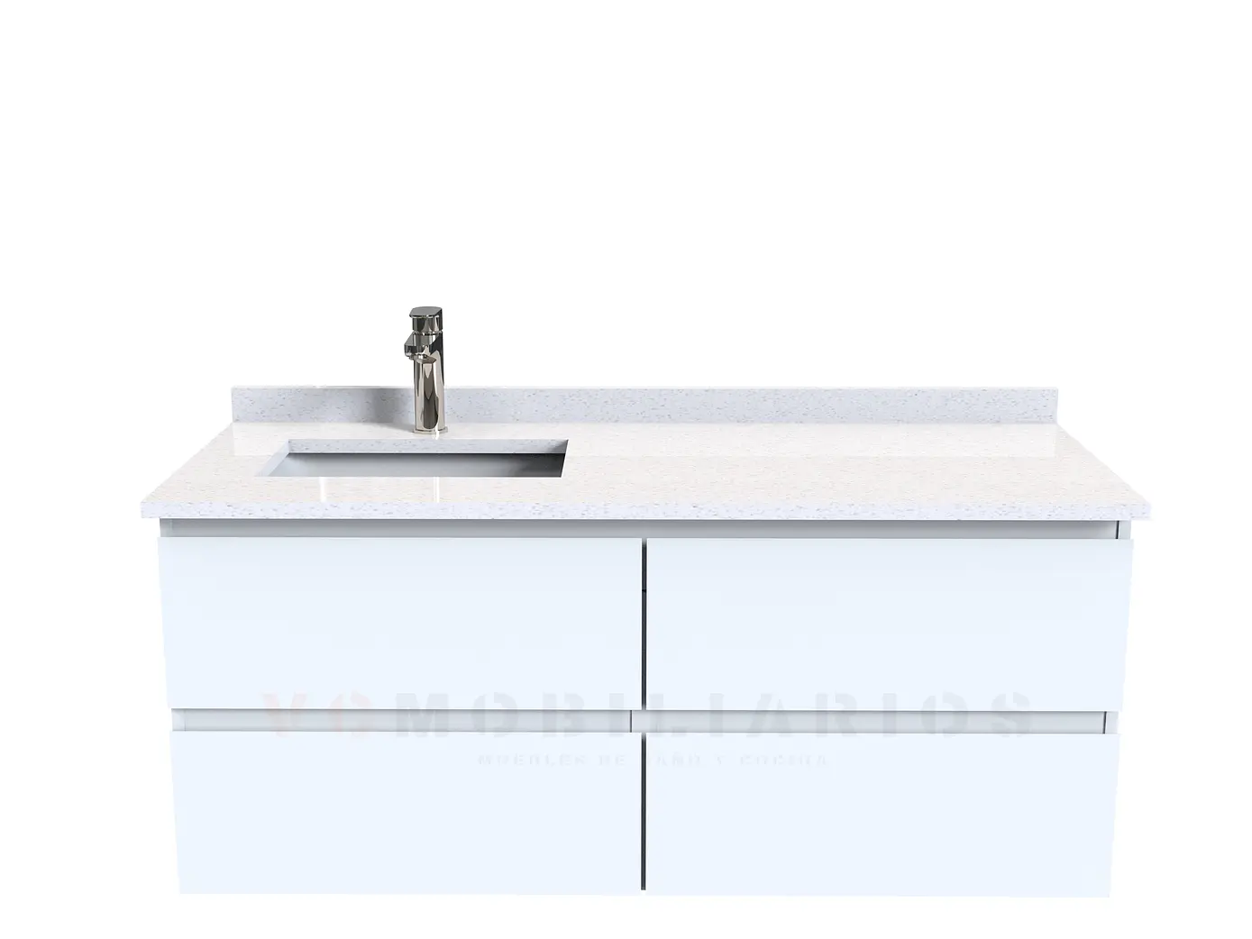 Mueble vanitorio aereo simple de 130cm  M4-1338-A / Blanco 1