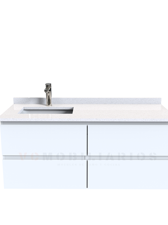 Mueble vanitorio aereo simple de 130cm  M4-1338-A / Blanco 1