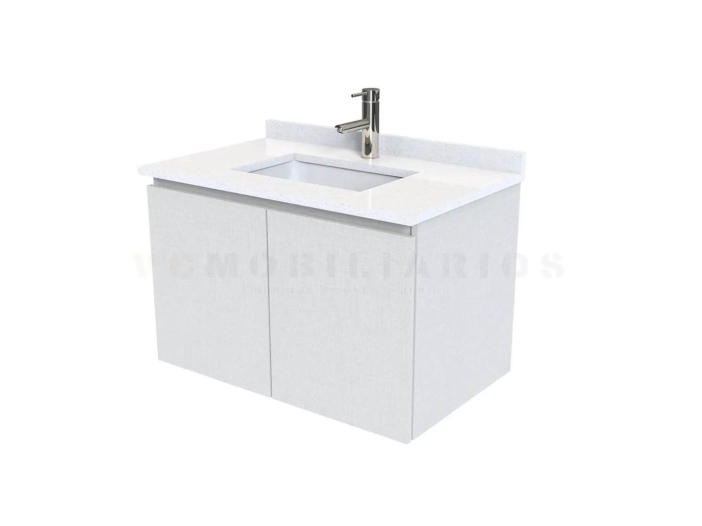 Mueble vanitorio aereo de 70 cm con cubierta de cuarzo / M0-738-A / Giorno 1