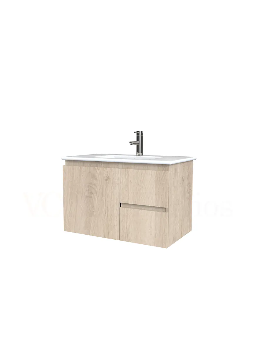 Mueble vanitorio aereo con cubierta de loza de 80 cm / M2-801-A / Jerez 1