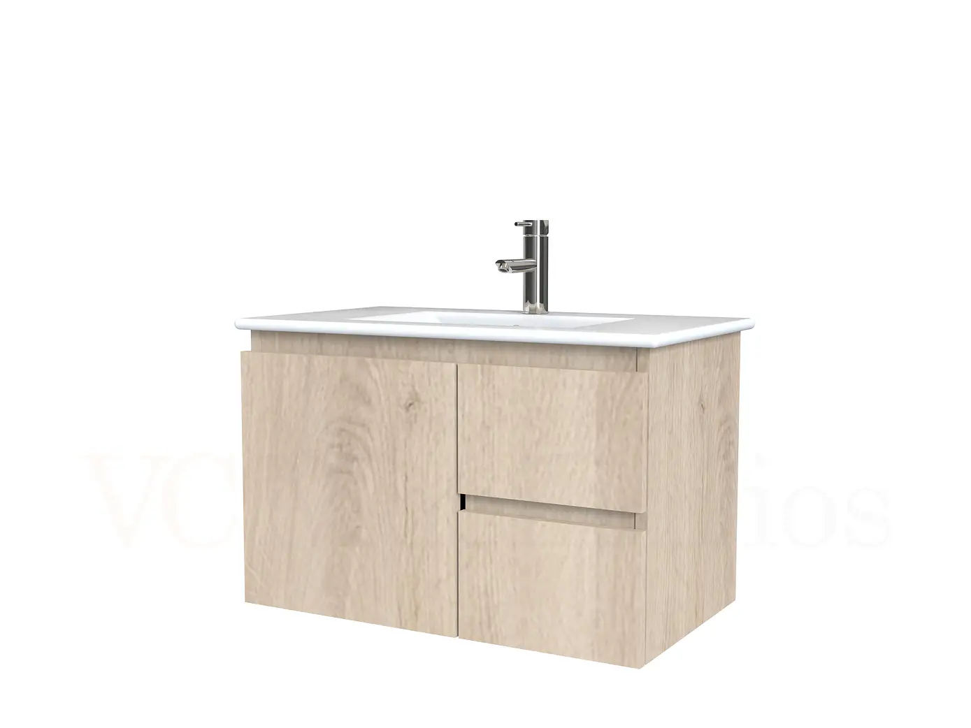 Mueble vanitorio aereo con cubierta de loza de 80 cm / M2-801-A / Jerez 1