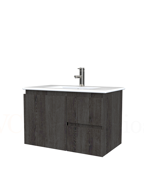 Mueble vanitorio aereo con cubierta de loza de 70 cm  /  M2-701-A / Espresso 1