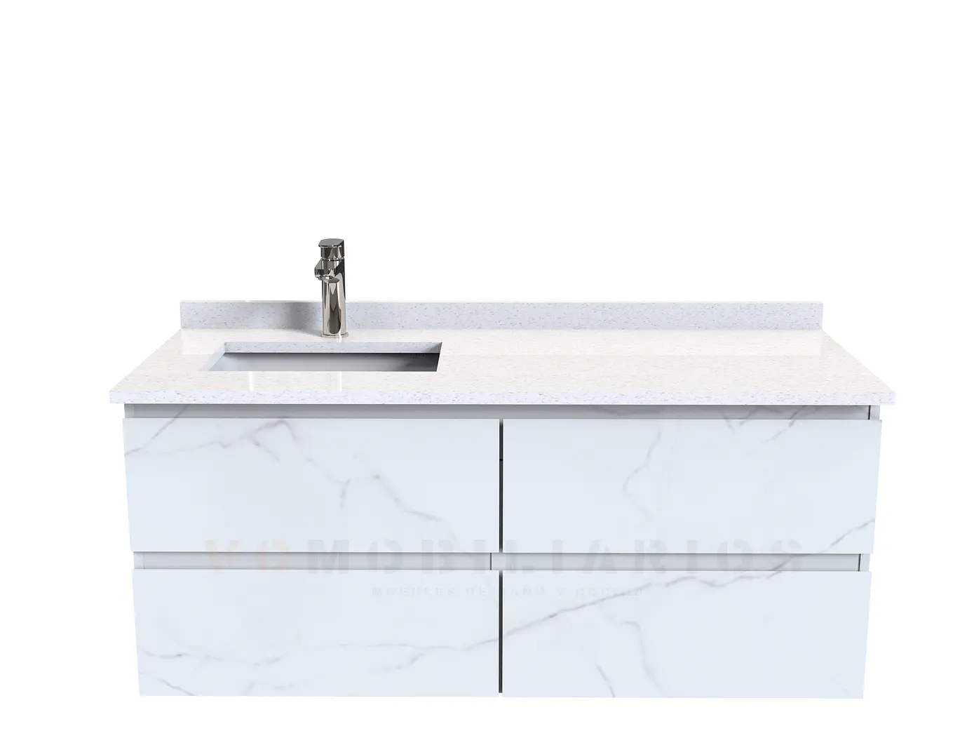 Mueble vanitorio aereo simple de 130cm  M4-1338-A / Marmara 1