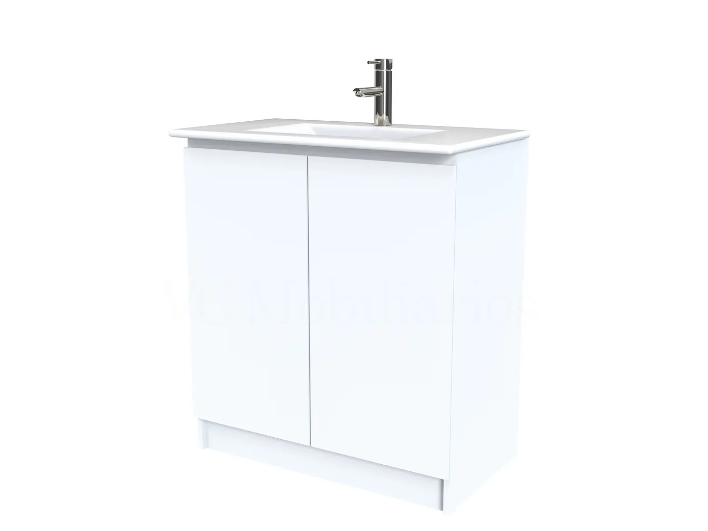Mueble vanitorio al piso  de 90  cm con cubierta de loza M0-901  / Blanco 1