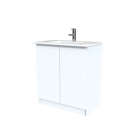 Mueble vanitorio al piso  de 90  cm con cubierta de loza M0-901  / Blanco