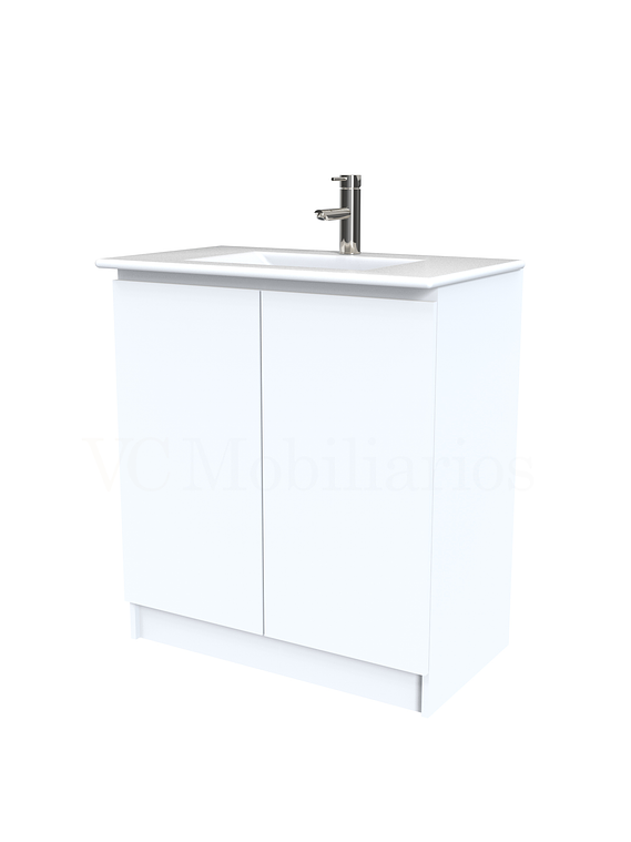 Mueble vanitorio al piso  de 90  cm con cubierta de loza M0-901  / Blanco 1