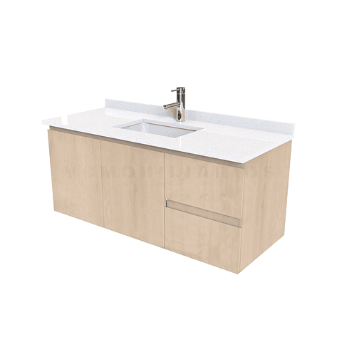 Mueble vanitorio aereo simple de 130cm  M2-1338-A / Rustico