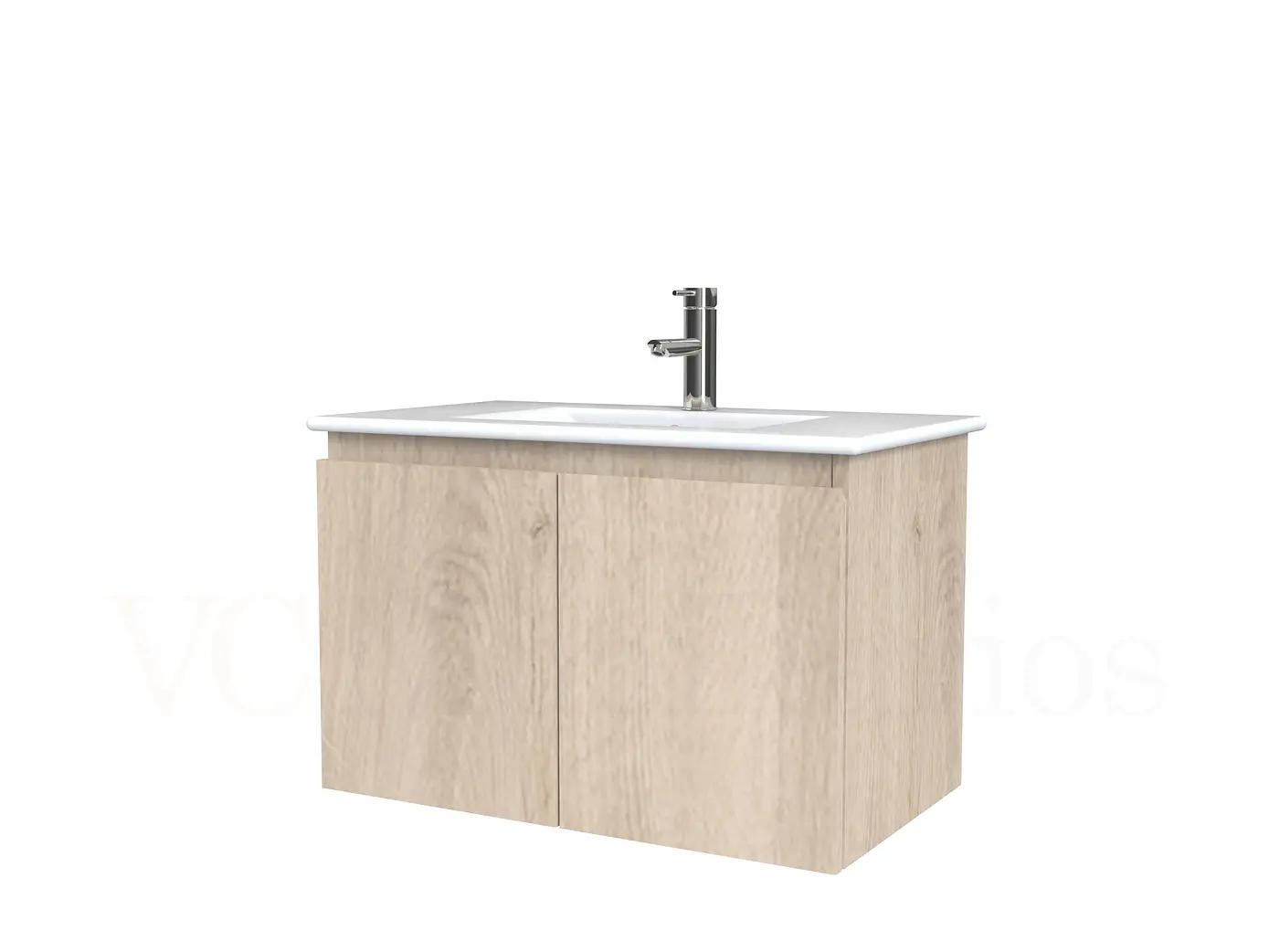 Mueble vanitorio aereo con cubierta de loza de 80 cm  /  M0-801-A / Jerez 1