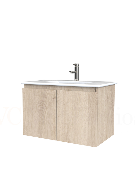 Mueble vanitorio aereo con cubierta de loza de 80 cm  /  M0-801-A / Jerez 1