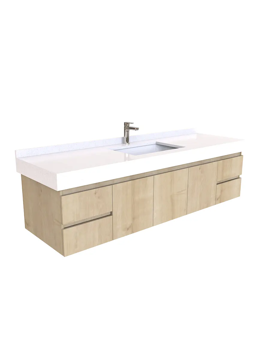 Mueble Vanitorio aereo simple de 185 cm M2-1850 / Rustico / pedido especial 1
